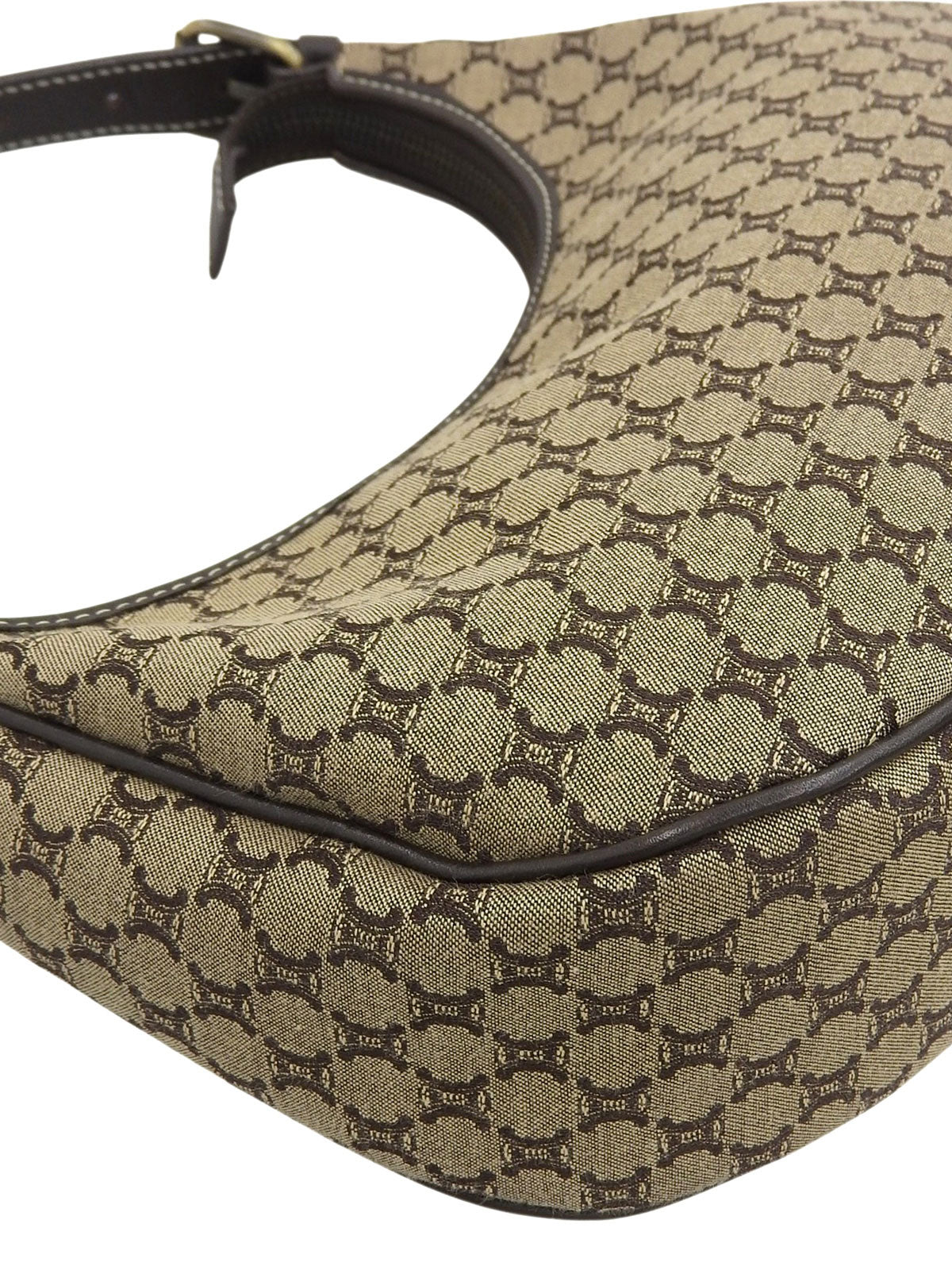 Brown Macadam Canvas One-Shoulder Bag