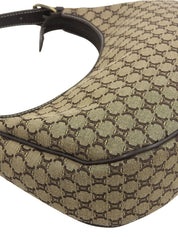 Brown Macadam Canvas One-Shoulder Bag