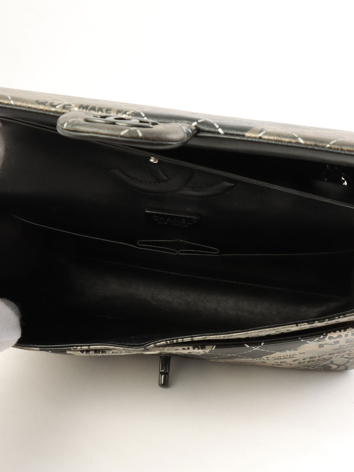 2015 Newspaper Classic Flap Chain Bag in Black