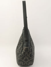 Gancini Pattern Shoulder Bag in Black