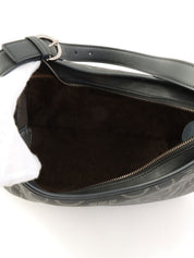 Gancini Pattern Shoulder Bag in Black