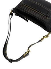 ロゴエンボスサイドレースアップワンショルダーバッグ ブラック