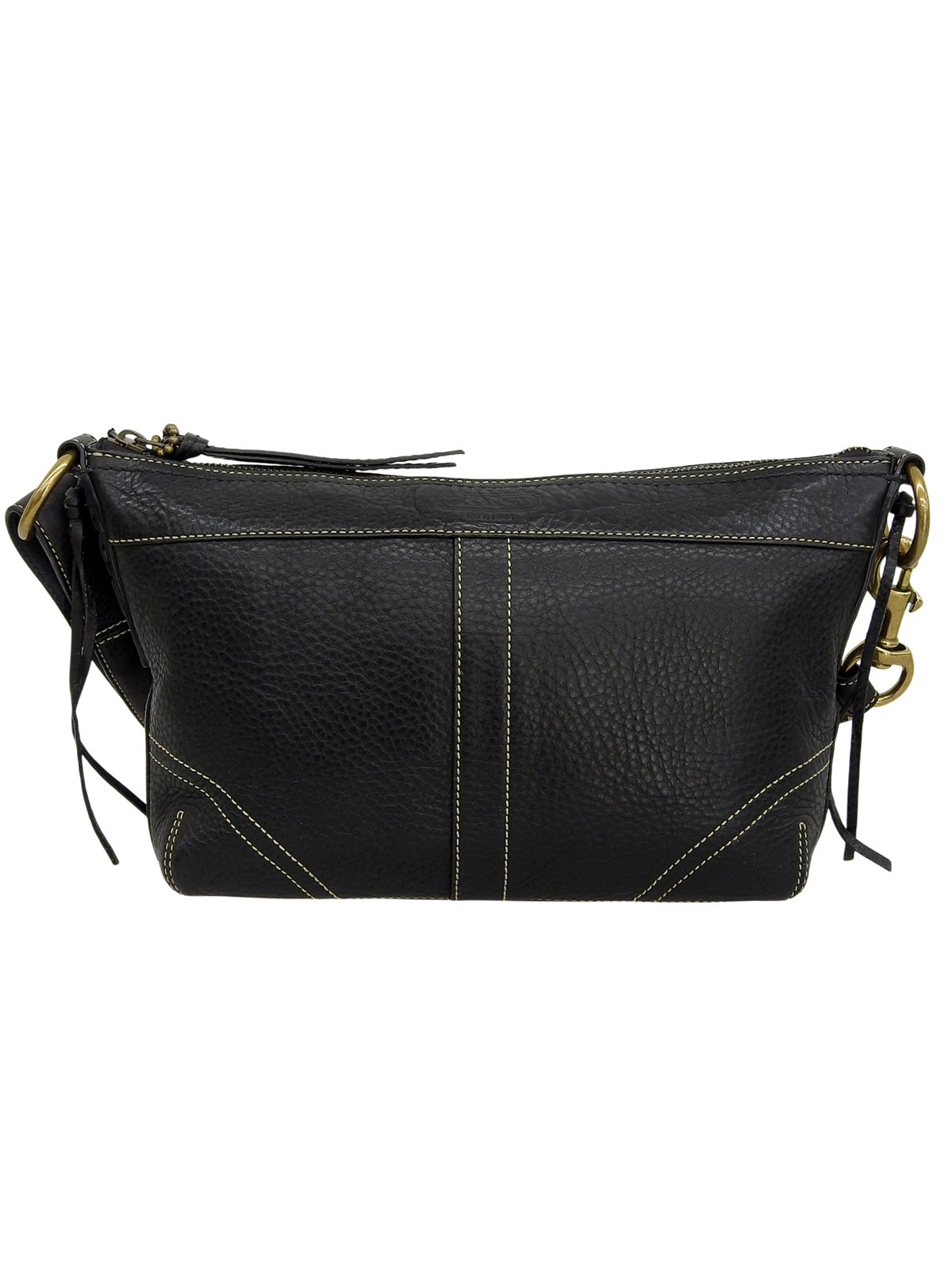 ロゴエンボスサイドレースアップワンショルダーバッグ ブラック