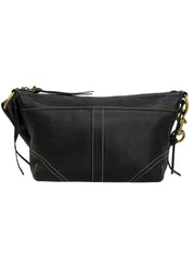 ロゴエンボスサイドレースアップワンショルダーバッグ ブラック