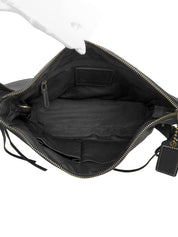 ロゴエンボスサイドレースアップワンショルダーバッグ ブラック