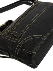 ロゴエンボスサイドレースアップワンショルダーバッグ ブラック