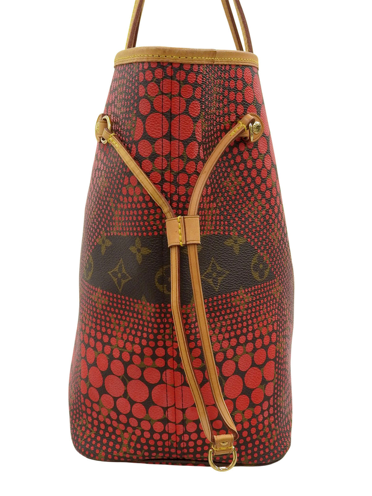2012 Yayoi Kusama Collaboration Neverfull MM Brown/Red