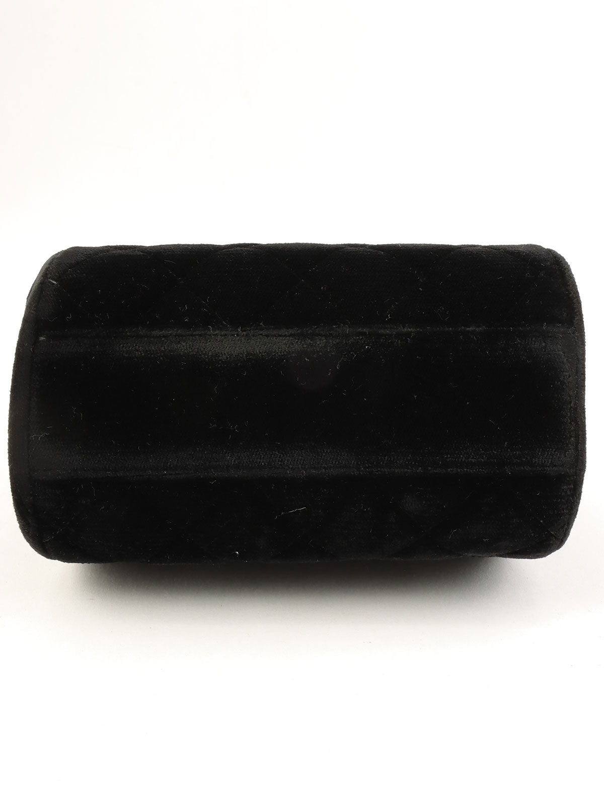 1997 velour clasp chain shoulder bag in black