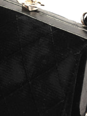 1997 velour clasp chain shoulder bag in black