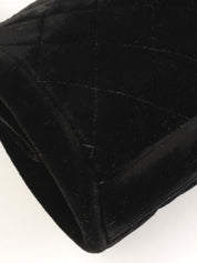 1997 velour clasp chain shoulder bag in black