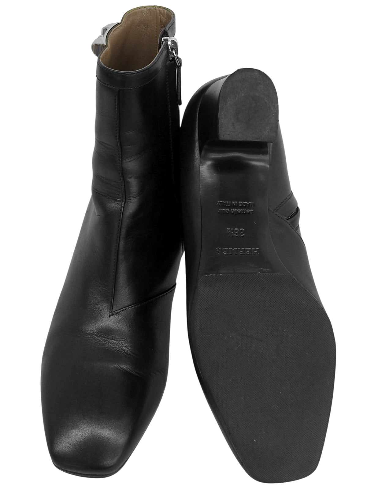 コリエドシアンスクエアトゥショートブーツ ブラック