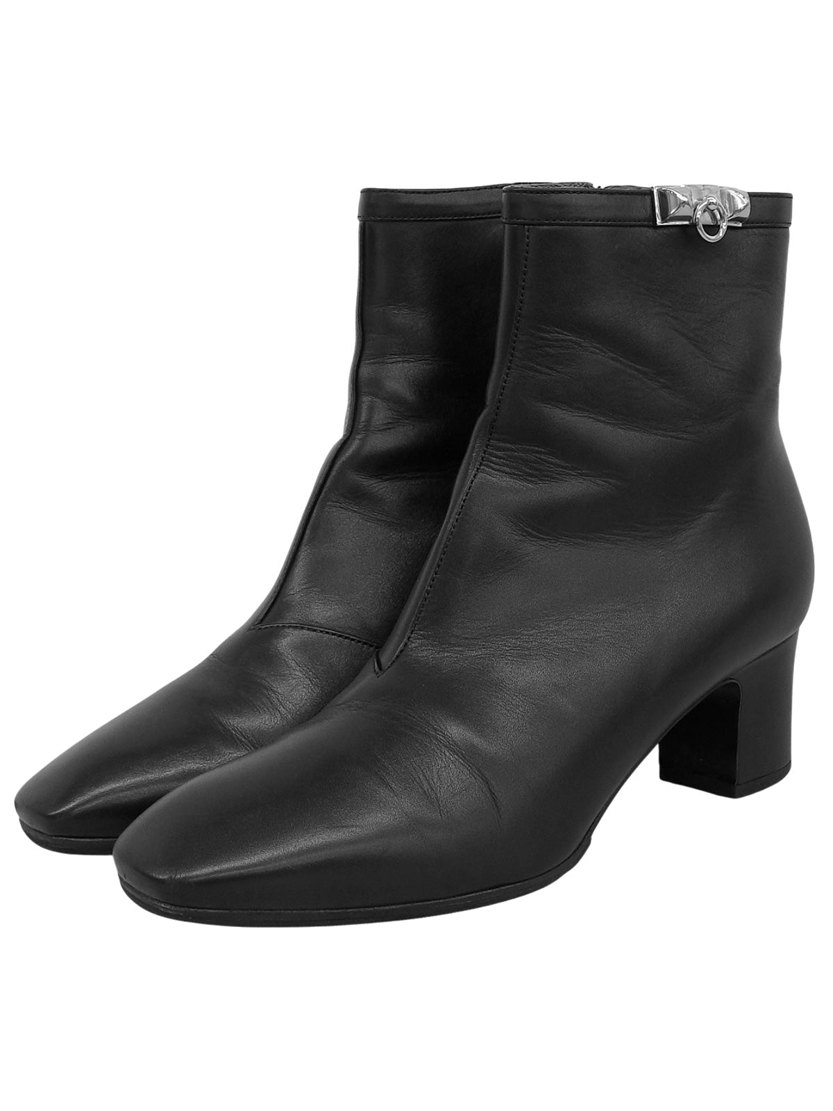 コリエドシアンスクエアトゥショートブーツ ブラック