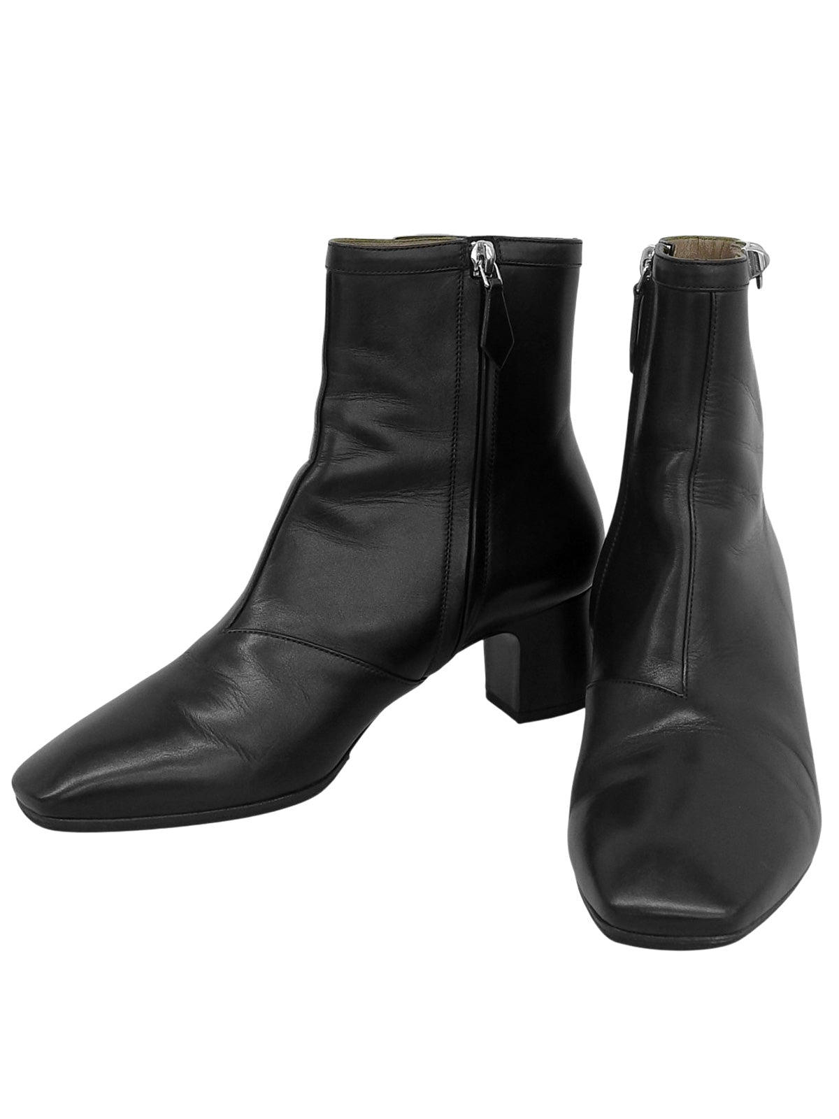 コリエドシアンスクエアトゥショートブーツ ブラック