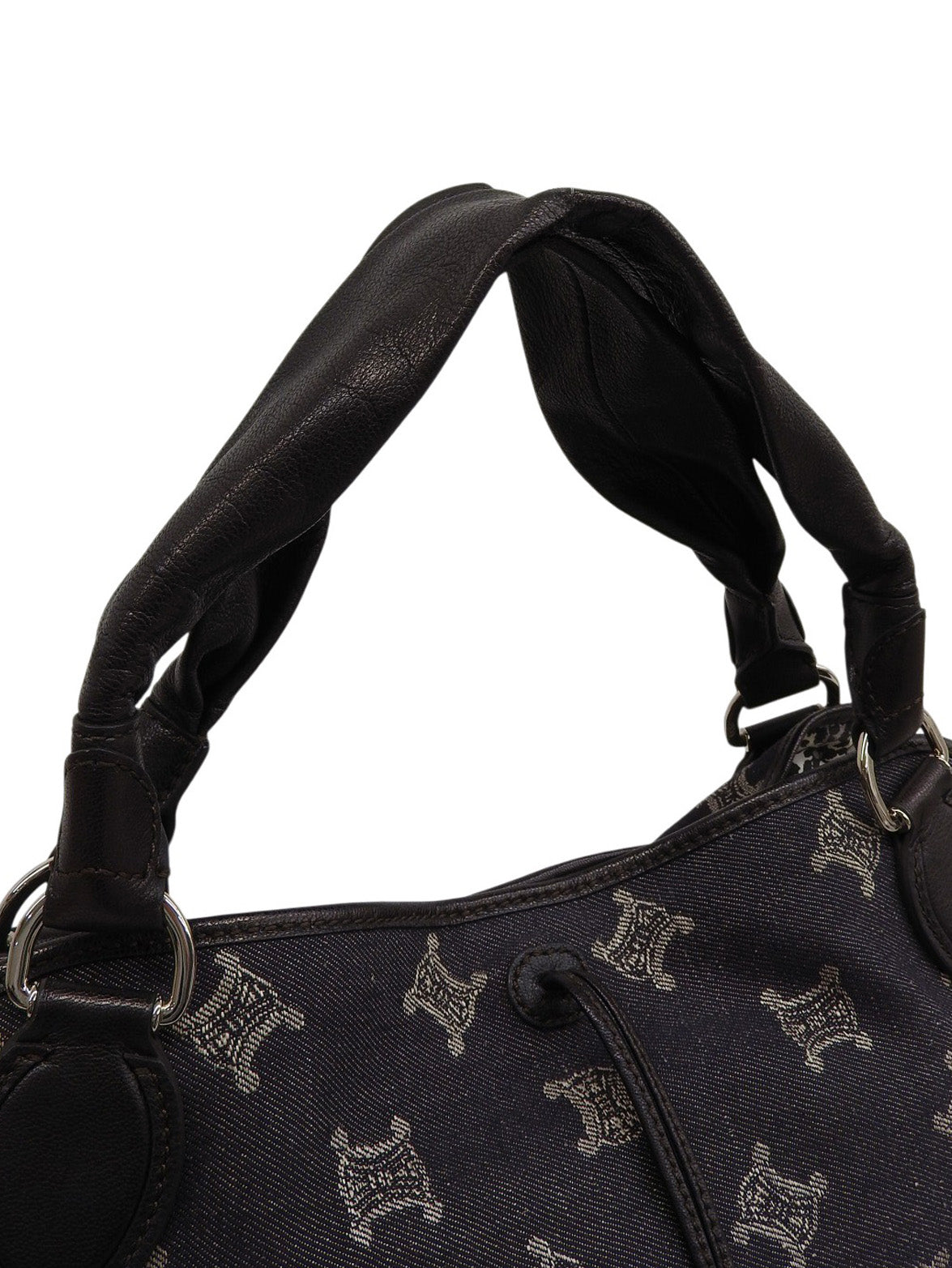 パリマカダムパターントートバッグ ネイビー/ブラック