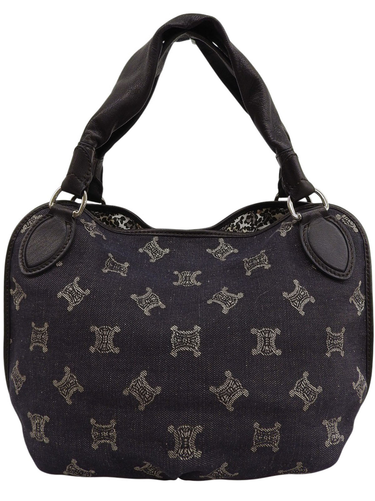 パリマカダムパターントートバッグ ネイビー/ブラック