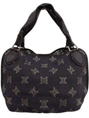 パリマカダムパターントートバッグ ネイビー/ブラック