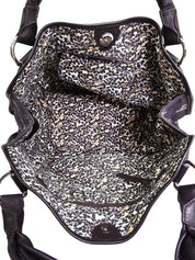 パリマカダムパターントートバッグ ネイビー/ブラック