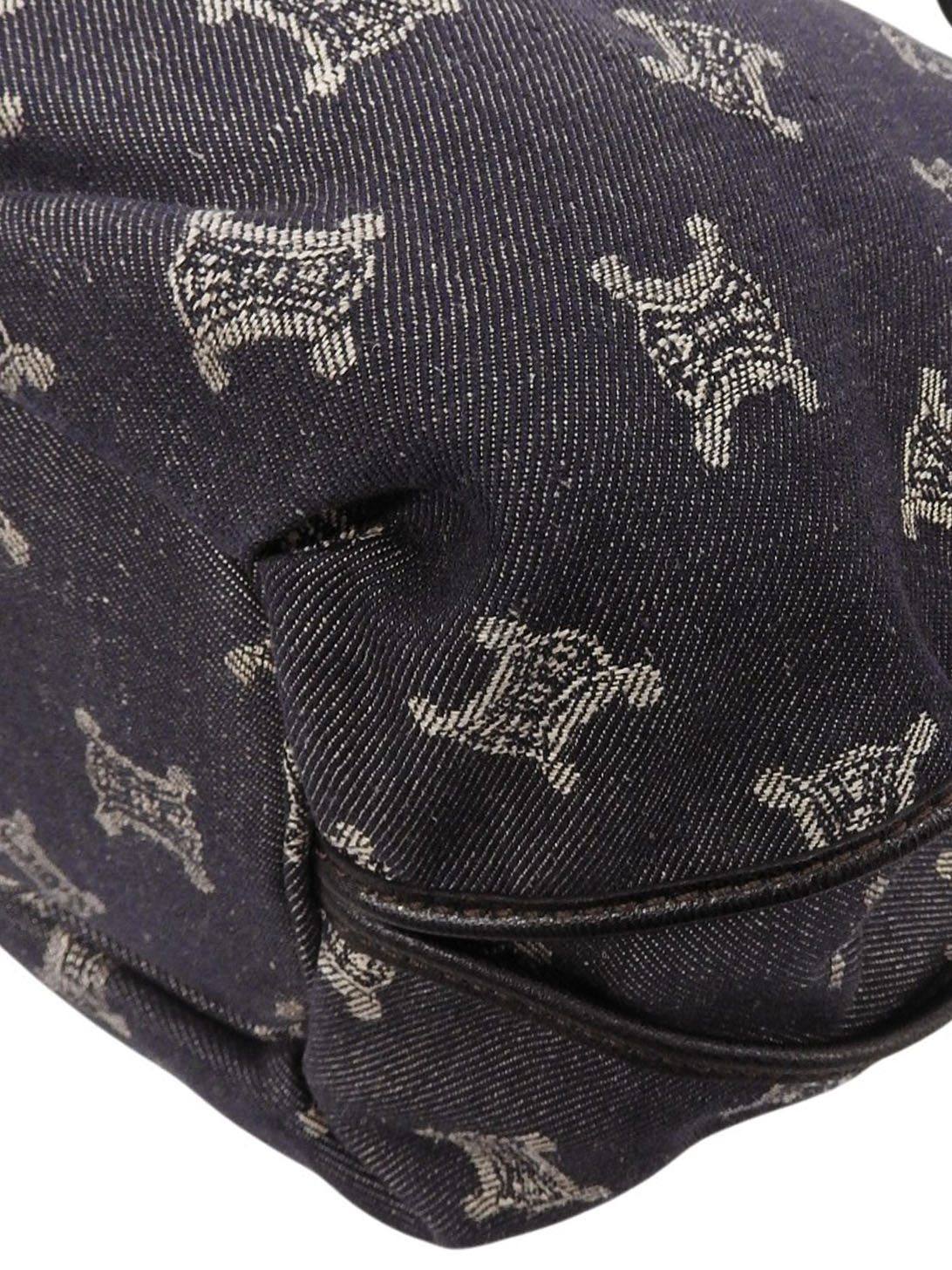 パリマカダムパターントートバッグ ネイビー/ブラック