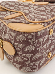 Trotter 图案双鞍袋 棕色/米色