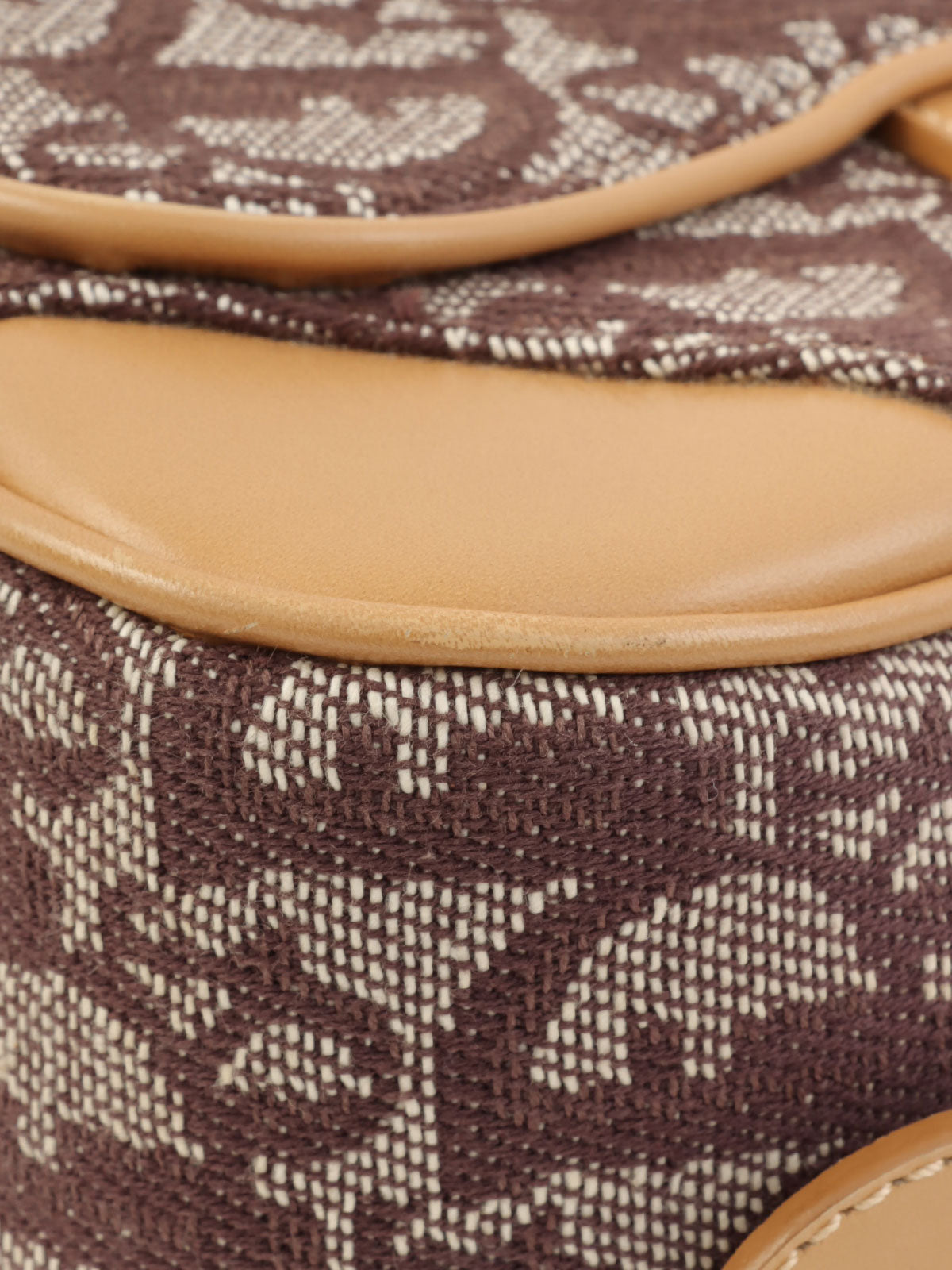 Trotter 图案双鞍袋 棕色/米色