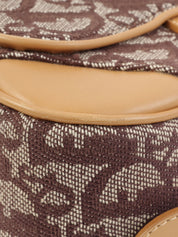 Trotter 图案双鞍袋 棕色/米色