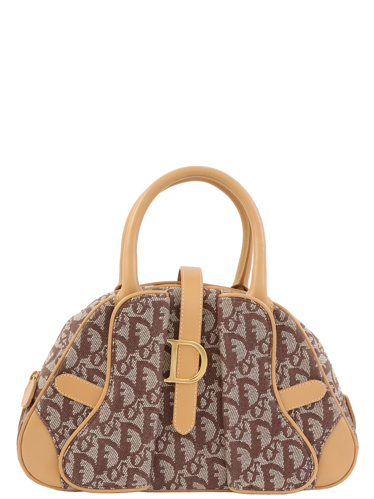 Trotter 图案双鞍袋 棕色/米色