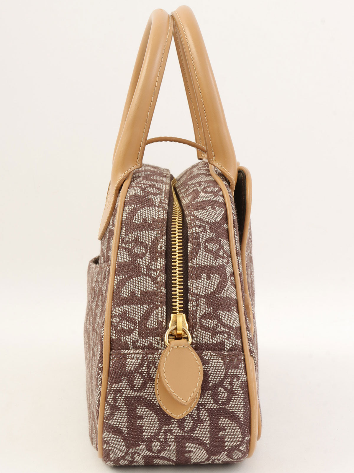 Trotter 图案双鞍袋 棕色/米色