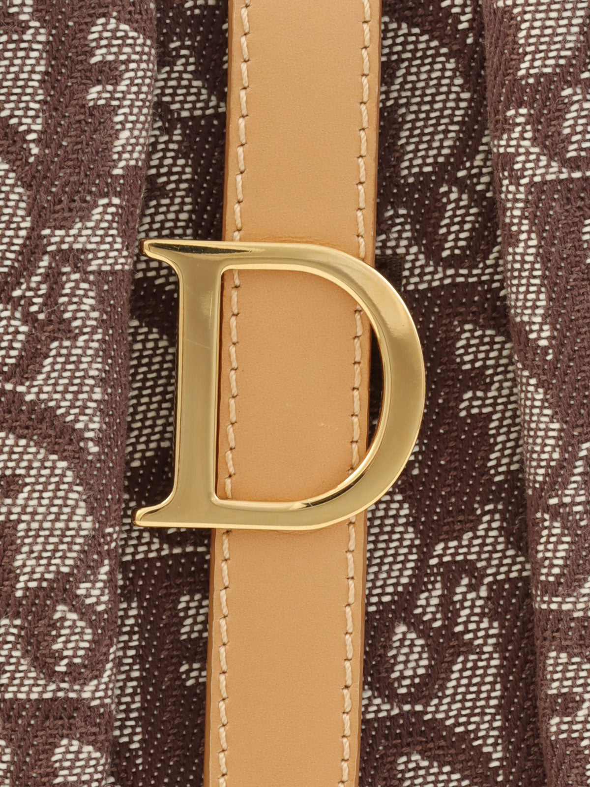 Trotter 图案双鞍袋 棕色/米色