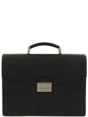 サフィアーノロゴプレートビジネスバッグ ブラック
