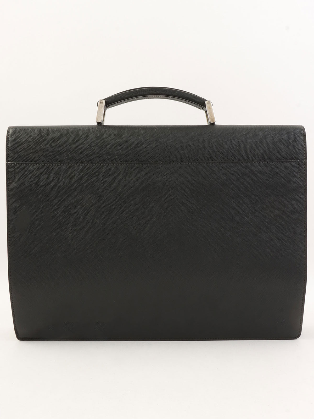 サフィアーノロゴプレートビジネスバッグ ブラック