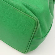 Circa 1992 Caviar Skin CC Mark Stitch Drawstring Shoulder Bag Green