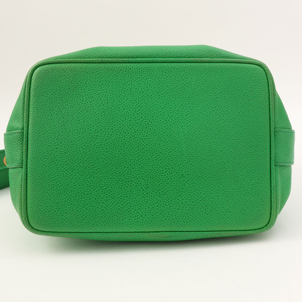 Circa 1992 Caviar Skin CC Mark Stitch Drawstring Shoulder Bag Green