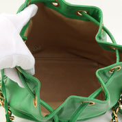 Circa 1992 Caviar Skin CC Mark Stitch Drawstring Shoulder Bag Green