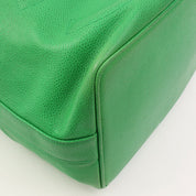 Circa 1992 Caviar Skin CC Mark Stitch Drawstring Shoulder Bag Green