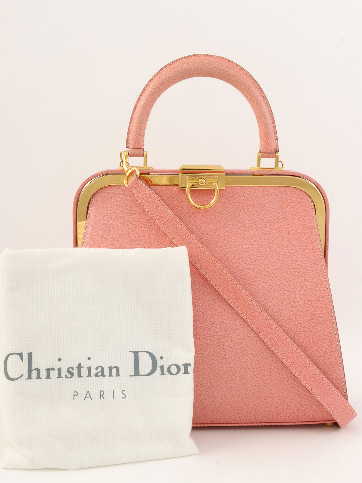 Logo Plate Clasp 2-Way Bag Pink