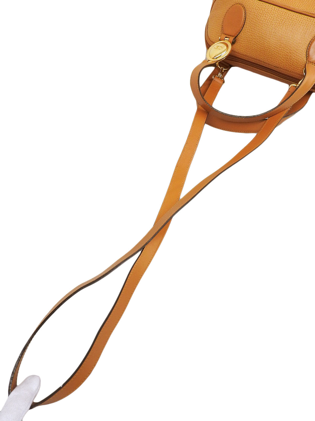 Brown 2-way bag with logo plate