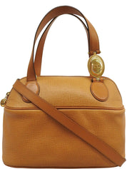 Brown 2-way bag with logo plate