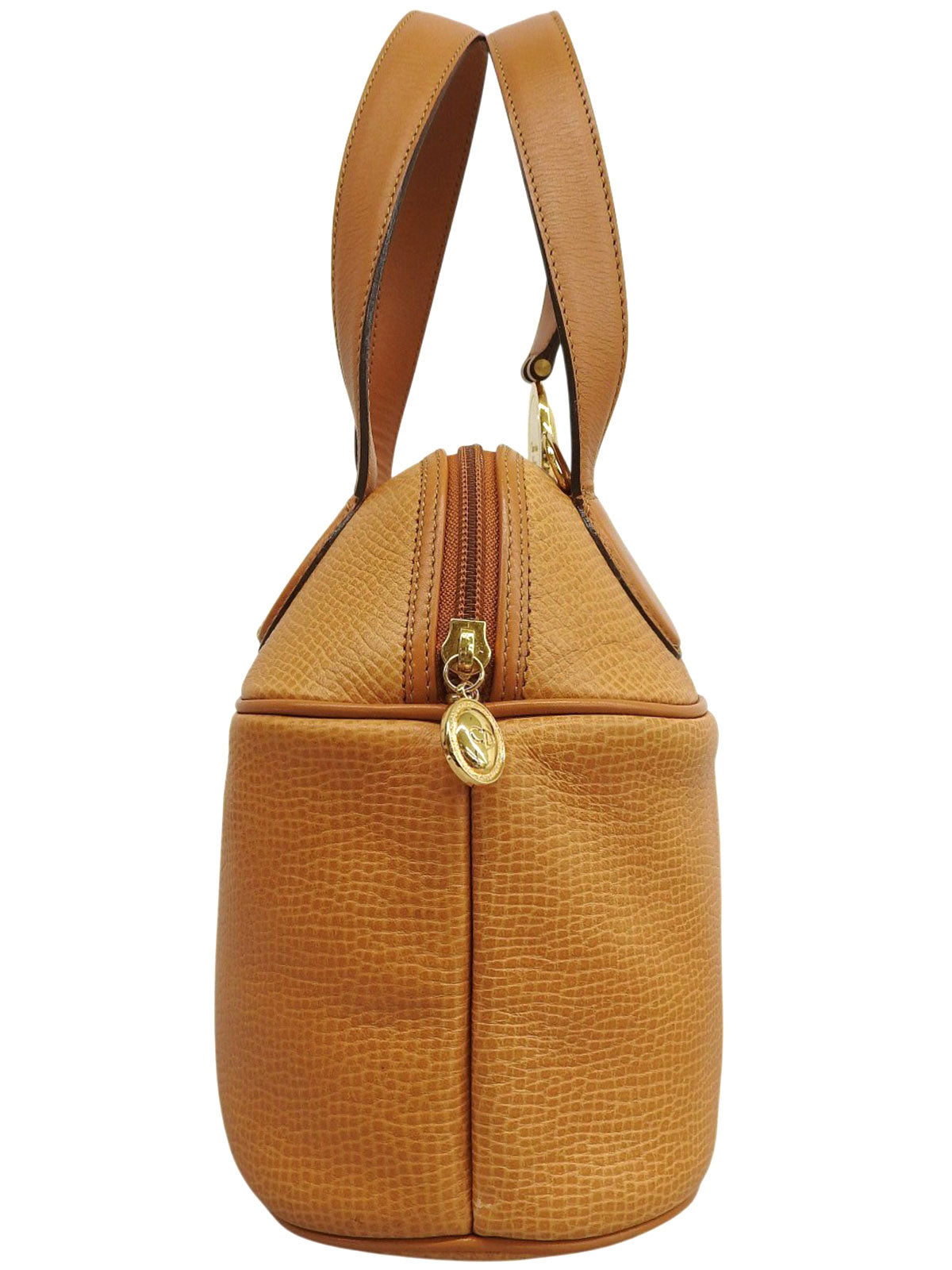 Brown 2-way bag with logo plate