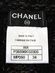 2009年製 カシミアベルトデザインニットカーディガン ブラック/マルチ