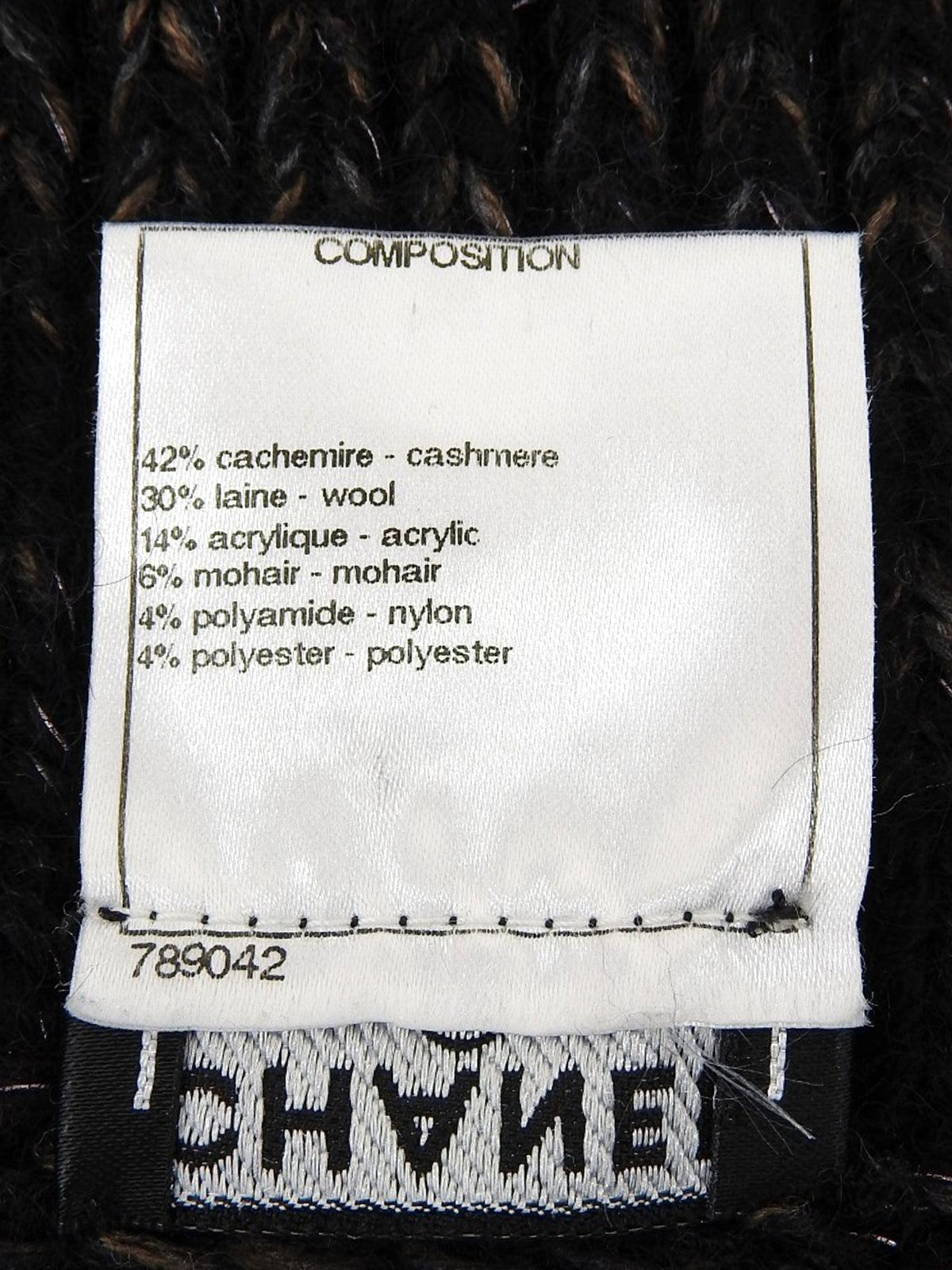 2009年製 カシミヤベルトデザインニットカーディガン ブラック/マルチ