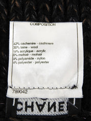 2009年製 カシミアベルトデザインニットカーディガン ブラック/マルチ