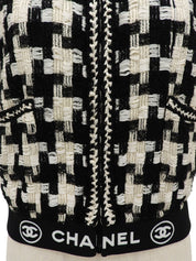 ハウンドトゥースパターンロゴハーフスリーブジャケット ブラック/ホワイト