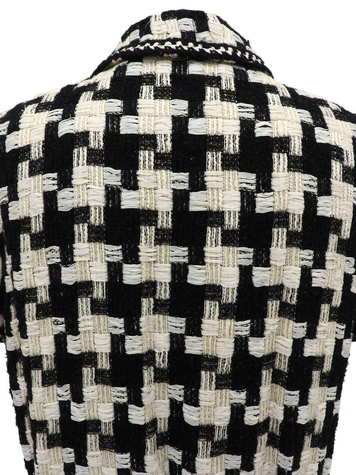 ハウンドトゥースパターンロゴ半袖ジャケット ブラック/ホワイト