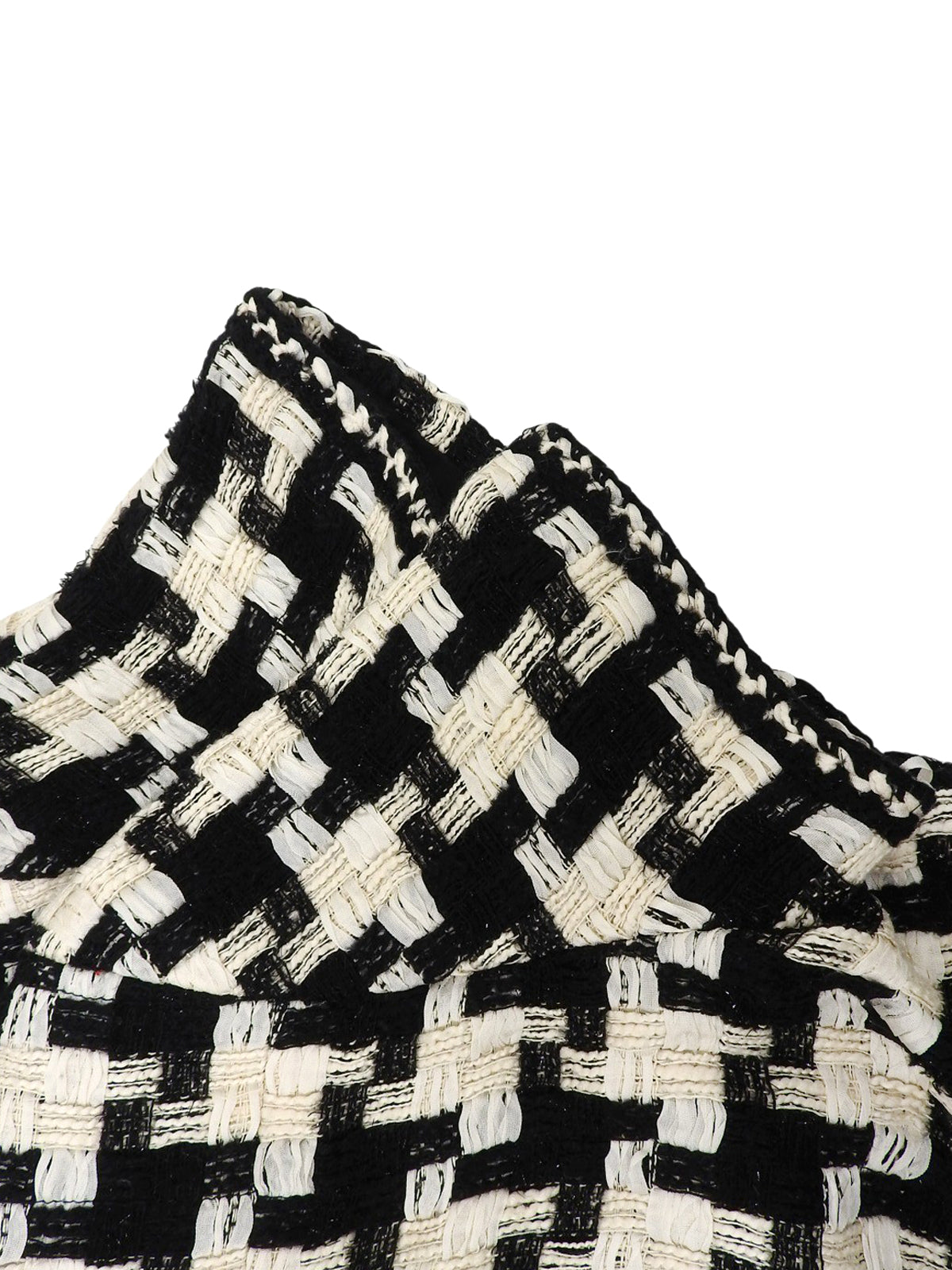 ハウンドトゥースパターンロゴ半袖ジャケット ブラック/ホワイト