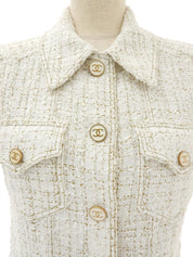 2001年製 ロゴCCマークボタンノースリーブジャケット アイボリー