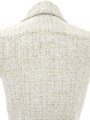 2001年製 ロゴCCマークボタンノースリーブジャケット アイボリー