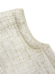 2001年製 ロゴCCマークボタンノースリーブジャケット アイボリー