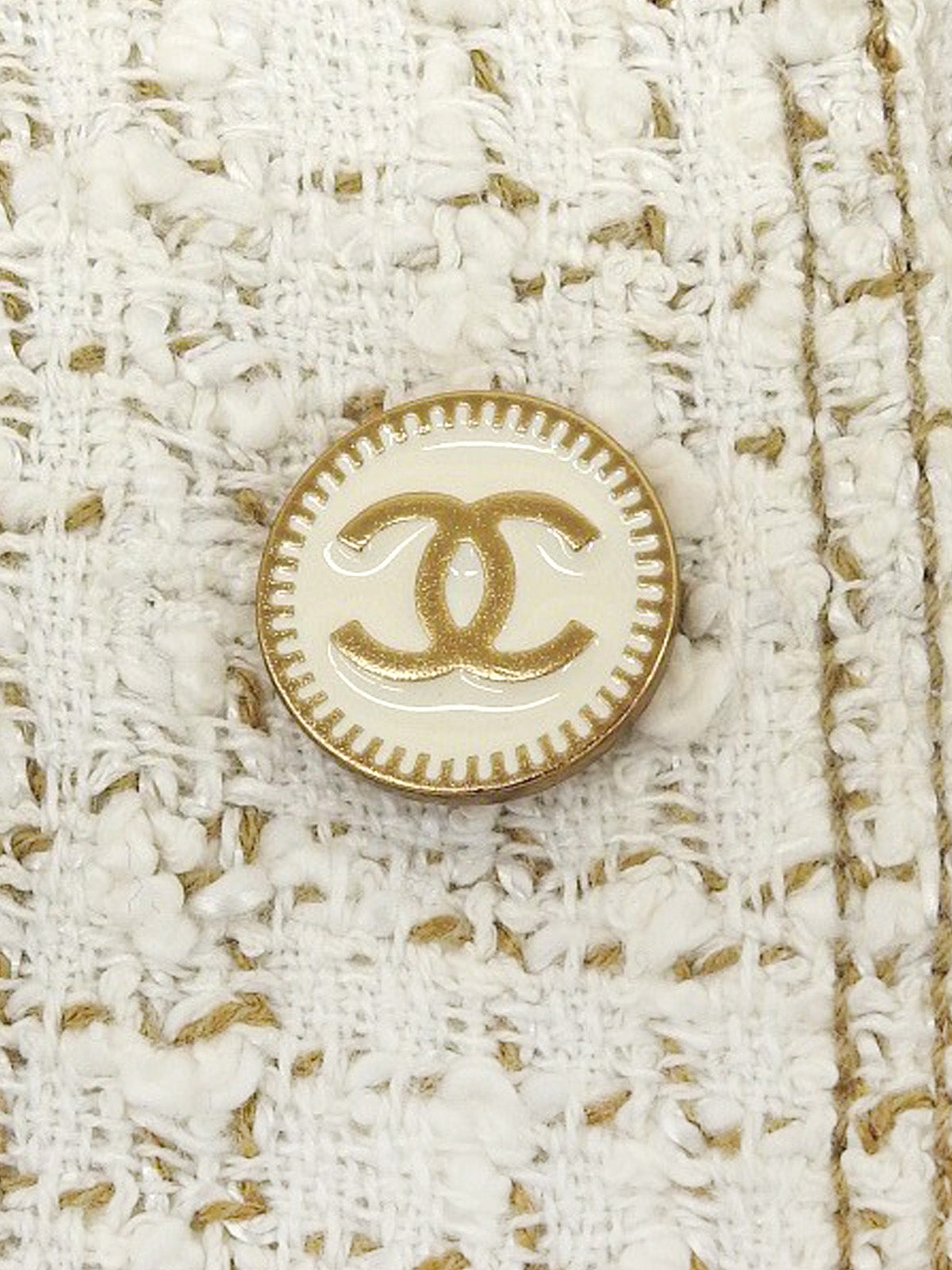 2001年製 ロゴCCマークボタンノースリーブジャケット アイボリー