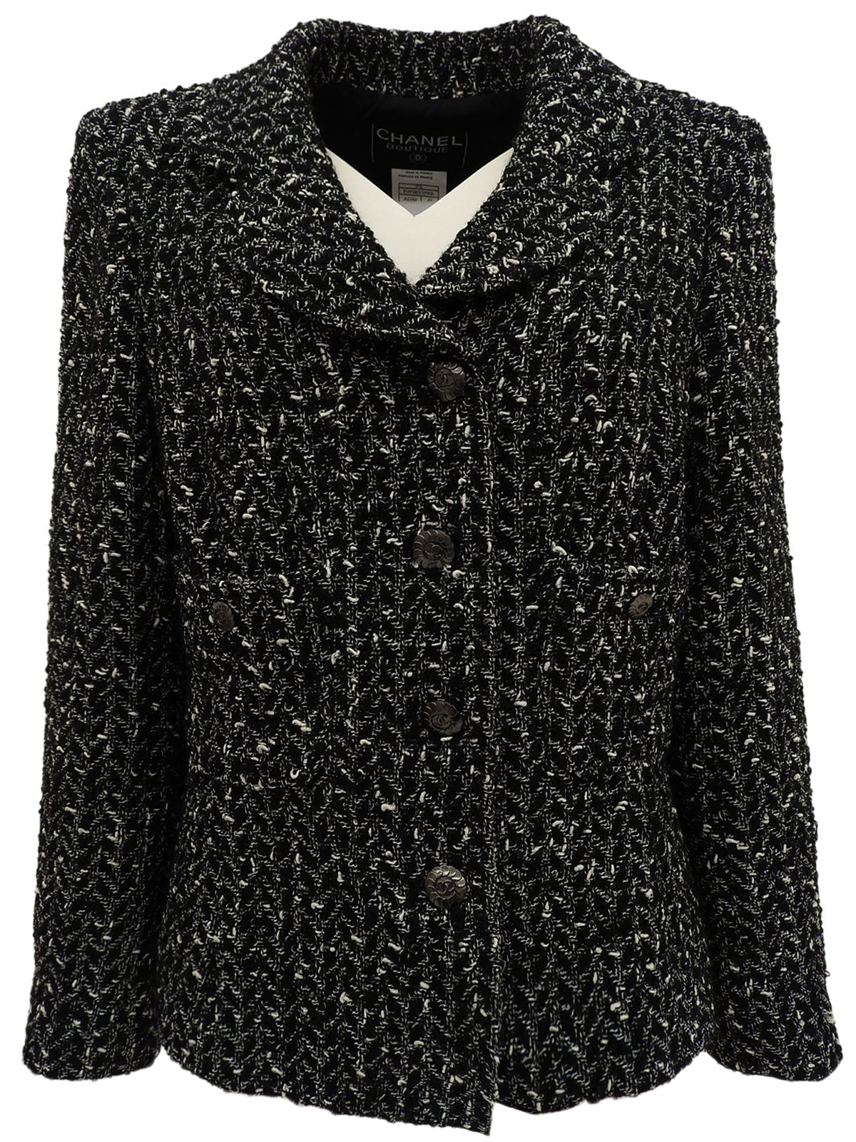 1997年製 ツイードCCマークボタンジャケット ブラック