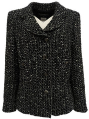 1997年製 ツイードCCマークボタンジャケット ブラック